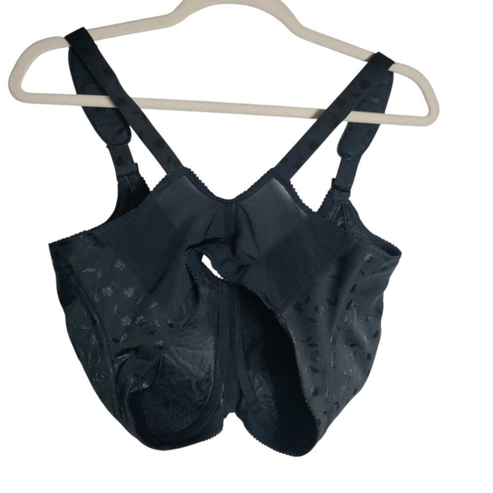 Elila 1515 Black Jacquard Soft Cup Front Hook Support Bra 42L